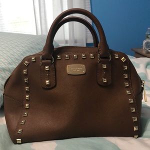 Brown studded Michael Kors bag
